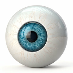 Eye Icon 3D Modeled Design Isolated on Transparent Background
