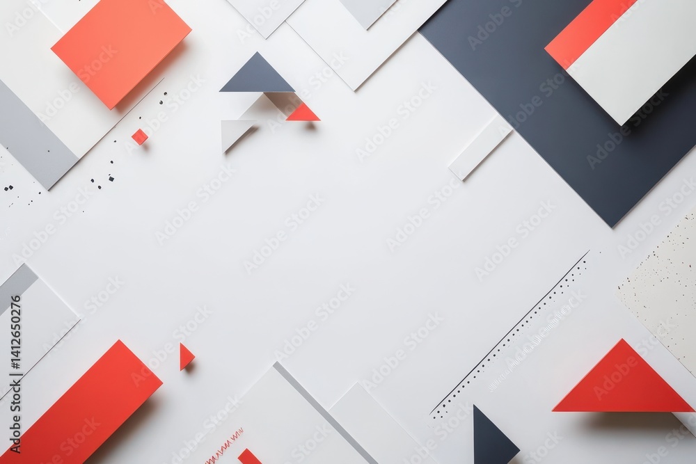 Aufkleber abstract composition of colorful geometric shapes creating a modern and minimalist design aesthetic 