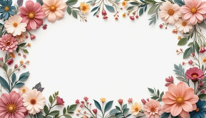 Floral decoration design nature digital art springtime aesthetic vibrant colors