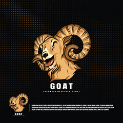 Goat head mascot logo