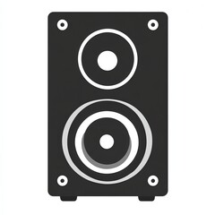 Black Speaker with Two White Circular Speakers