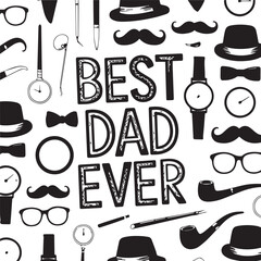 Obraz premium fathers day elements vector design