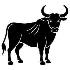 Fototapeta premium elegant bull vector icon on white background