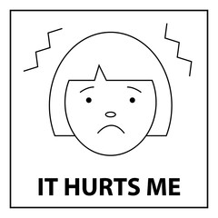 A diagram-card to help an autistic child navigate the work process. It hurts me