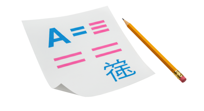 Isolated School Paper with Math Symbols and Pencil