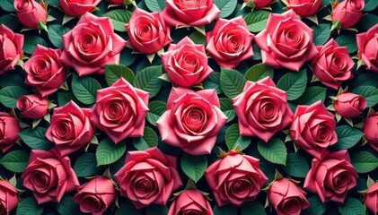 Obraz premium Intricate, blooming rose pattern repeating seamlessly , garden, petals, pattern
