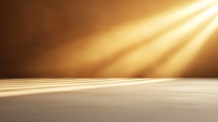 Golden light streams down, illuminating a textured surface. Warm and inviting