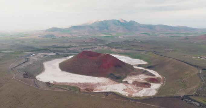 Meke Crater is one of the most impressive natural formations in Anatolia with its volcanic structure and striking red tones. Dried lake and steppe landscape