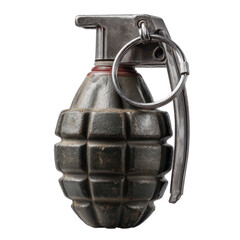 A military grenade symbolizing conflict. transparent background