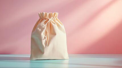 Stylish White Bag on Pink Background