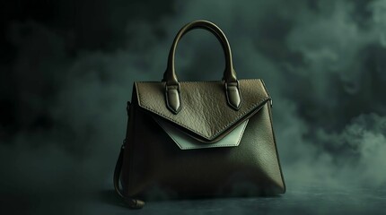 Luxury Emerald Green Handbag with Gold Buckle – Designer Fashion Accessory on Warm Lighting Background