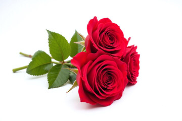 bunch of red roses sitting on top of a white table © He