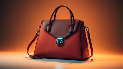 Minimalist Peach-Colored Designer Handbag – Clean Look Ideal for Packaging, Ads, or Fashion Blogs