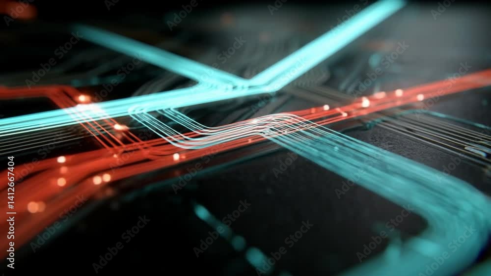 Poster digital pathways: an abstract representation of intricate digital pathways. the image captures the e