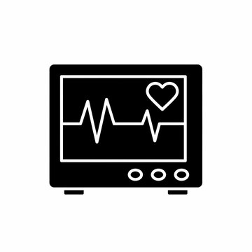 ECG Machine Icon Heart Electrogram Symbol Heart Rate Monitor