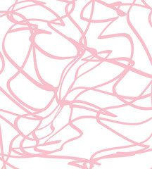  Dynamic and playful abstract pattern featuring pink scribble lines over a clean white backdrop. The freeform, chaotic style adds energy and a modern artistic flair to designs
