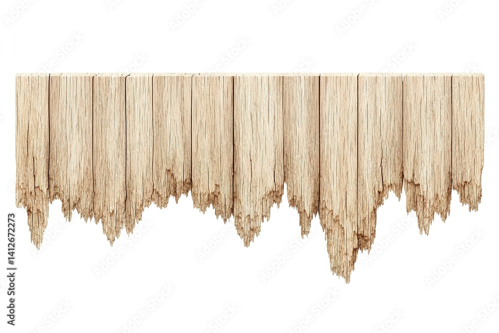 Poster unique abstract wood texture with jagged edges showing natural patterns and tones in warm beige colo