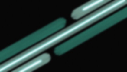 Abstract Lights Composition with Teal Lines on a Black Background