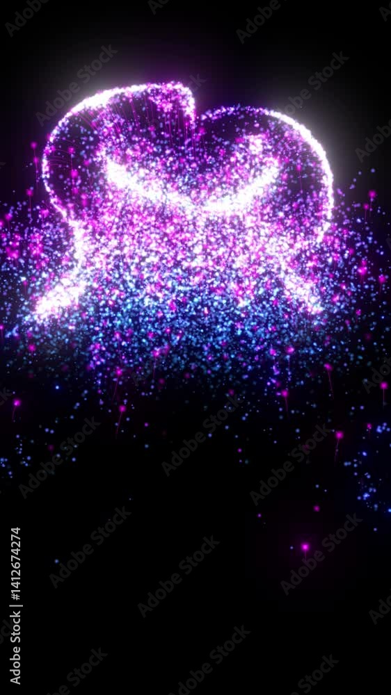 Poster vibrant abstract swirling lines and particles fluid background animation
