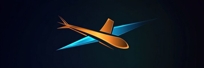 vector logo in the minimalist style airplane