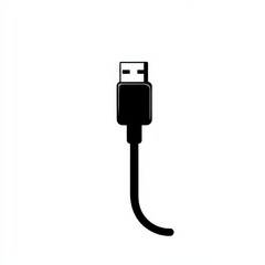 Illustration of Black USB Cable