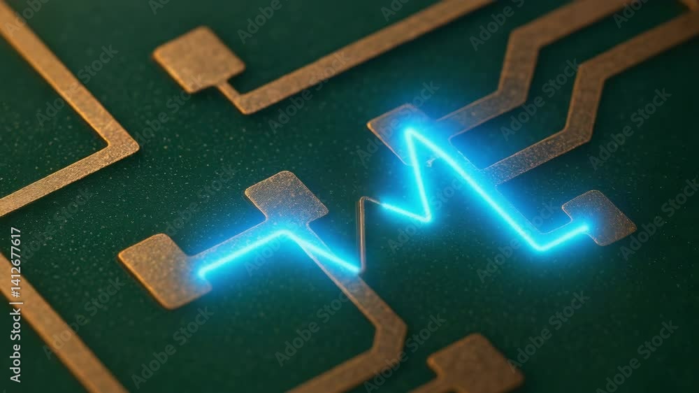Poster intricate simulation of engineering circuits and designs showcases glowing connections, highlighting