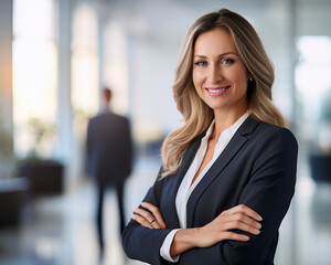 Modern business woman smiling