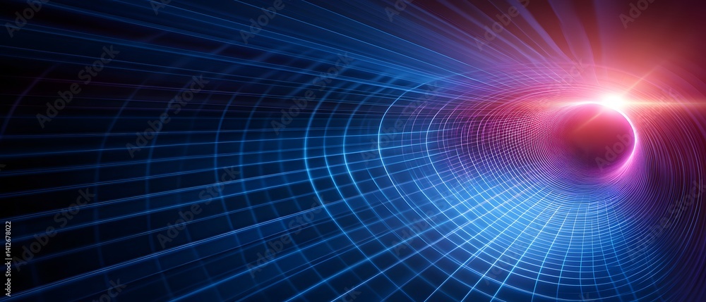 Aufkleber abstract representation of a wormhole or tunnel in space with light effects