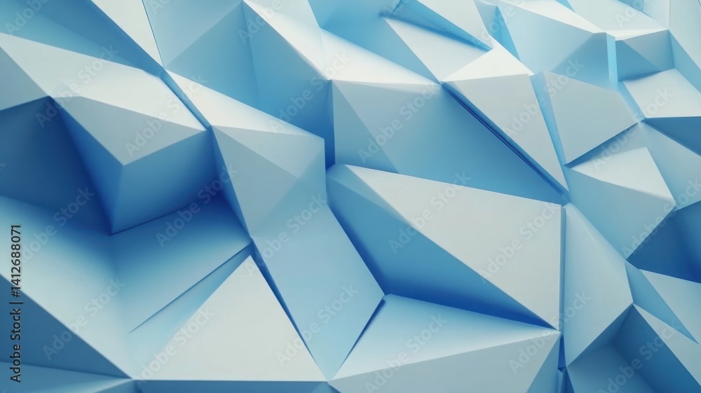 Poster blue geometric patterns create an abstract visual effect in a modern interior setting for creative i