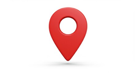 Red location pin icon illustration on white background