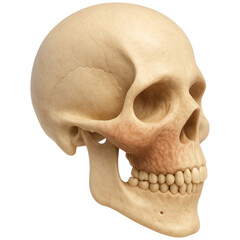 Obraz premium detailed 3D rendered illustration of human skull on transparency background, highlighting facial bone structure