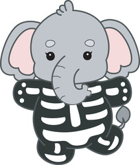 Cute Elephant vector icon. Funny baby Elephant animal series stock illustration. Life of fluffy Elephant designs.