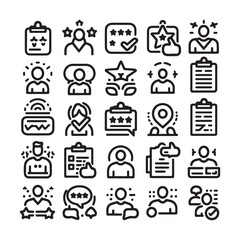 Business and management line icons set. Management icon collection. shilhouette vector white background 
