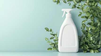 eco white laundry detergent bottle or fabric softener empty blank product mockup, concept of ecological sustainable environmentally friendly bio natural organic sanitary liquid.