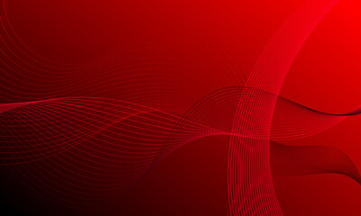 red business lines wave curves on gradient abstract background