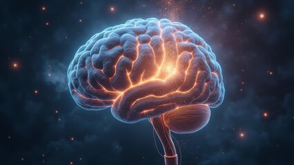 Obraz premium Brain Energy Burst Diagram