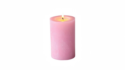 a single pink candle burning against a on a transparent background, PNG image, PNG file, Generative art.