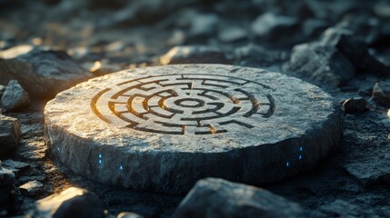 A shining relic enveloped by digital codes, exemplifying the convergence of culture and technology in preservation