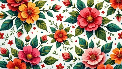Intricate floral pattern, repeating seamlessly , high resolution, artwork