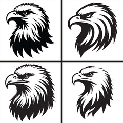 eagle head shilhouette Vector white background