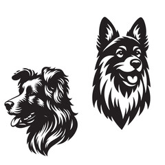 Dog head shilhouette Vector white background 