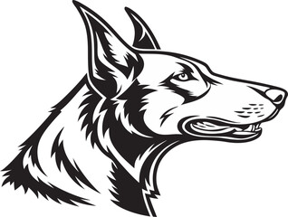 Naklejka premium German Shepherd Head Logo Vector – Fierce Dog Mascot Illustration