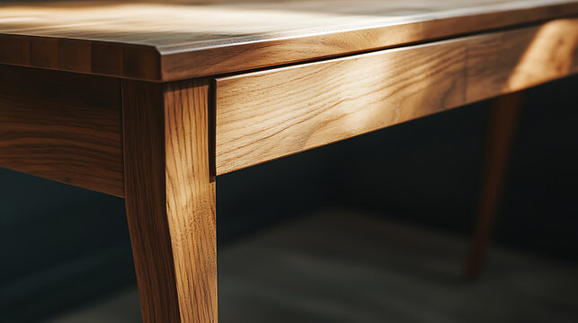 Carpenter crafting custom wooden desk for office. Featuring desk construction