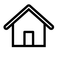 学校・勉強・教室のシンプルアイコン（線太め）・家