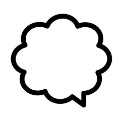 学校・勉強・教室のシンプルアイコン（線太め）・ふきだし