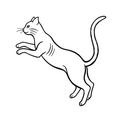 A jumping Cat Line Drawing Vector Perfect for Posters and Merchandise
