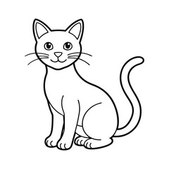 Artistic Cat Outline Illustration in Vector Format