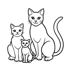Black Line Cat Sketch Vector for Modern Pet Artwork