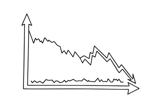 Hand Drawn Market Graph Showing Decline In Stock Price Over Time