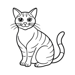 Elegant Cat Outline Vector for Animal Design Projects